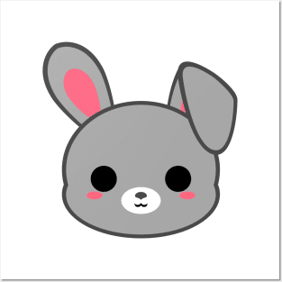 Cute Grey Bunny Posters and Art